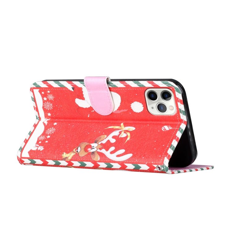 For iPhone 11 Pro Silk Texture Christmas Painted Pattern Horizontal Flip Leather Case with Holder & Card Slots & Wallet & Photo Frame