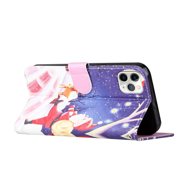For iPhone 11 Pro Silk Texture Christmas Painted Pattern Horizontal Flip Leather Case with Holder & Card Slots & Wallet & Photo Frame