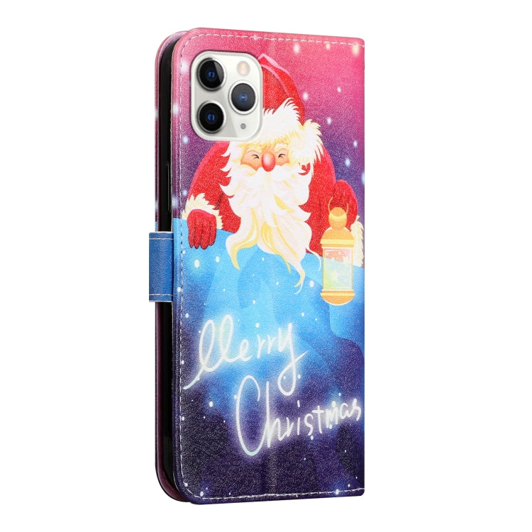 For iPhone 11 Pro Silk Texture Christmas Painted Pattern Horizontal Flip Leather Case with Holder & Card Slots & Wallet & Photo Frame