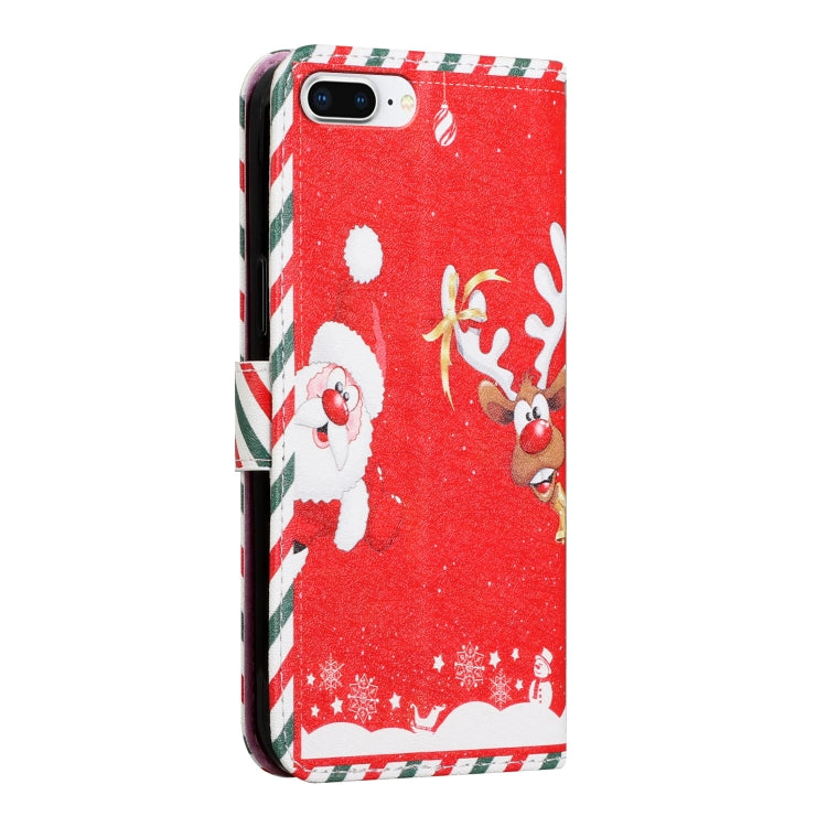 Silk Texture Christmas Painted Pattern Horizontal Flip Leather Case with Holder & Card Slots & Wallet & Photo Frame For iPhone 7 Plus / 8 Plus / 6s Plus / 6 Plus