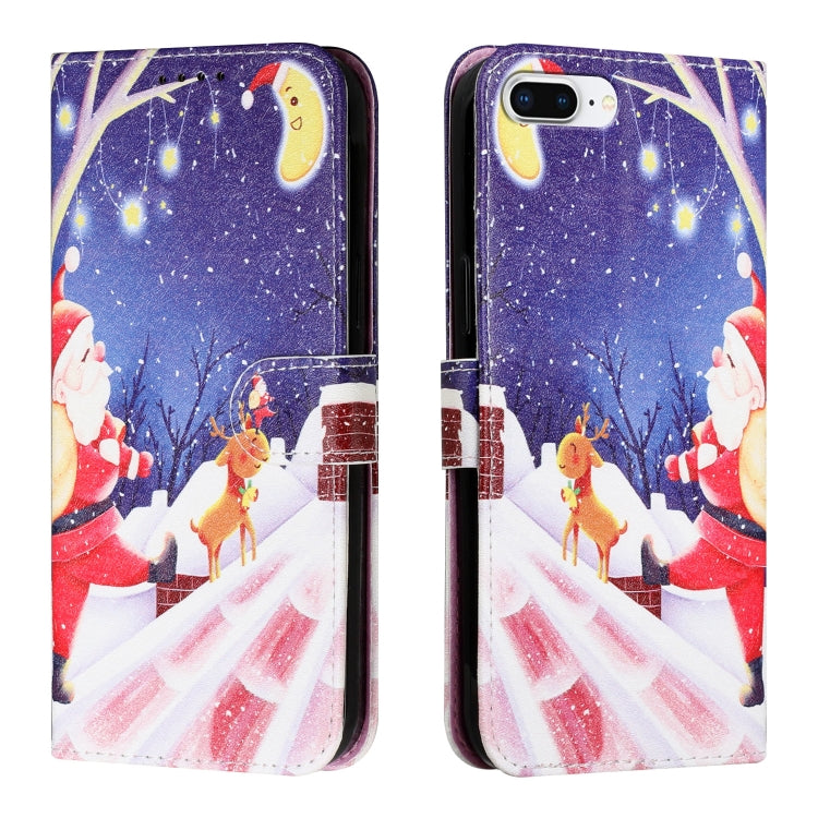 Silk Texture Christmas Painted Pattern Horizontal Flip Leather Case with Holder & Card Slots & Wallet & Photo Frame For iPhone 7 Plus / 8 Plus / 6s Plus / 6 Plus
