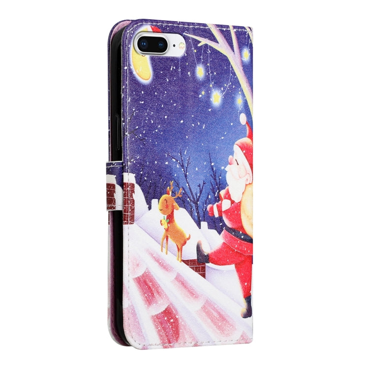 Silk Texture Christmas Painted Pattern Horizontal Flip Leather Case with Holder & Card Slots & Wallet & Photo Frame For iPhone 7 Plus / 8 Plus / 6s Plus / 6 Plus