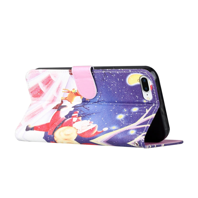 Silk Texture Christmas Painted Pattern Horizontal Flip Leather Case with Holder & Card Slots & Wallet & Photo Frame For iPhone 7 Plus / 8 Plus / 6s Plus / 6 Plus