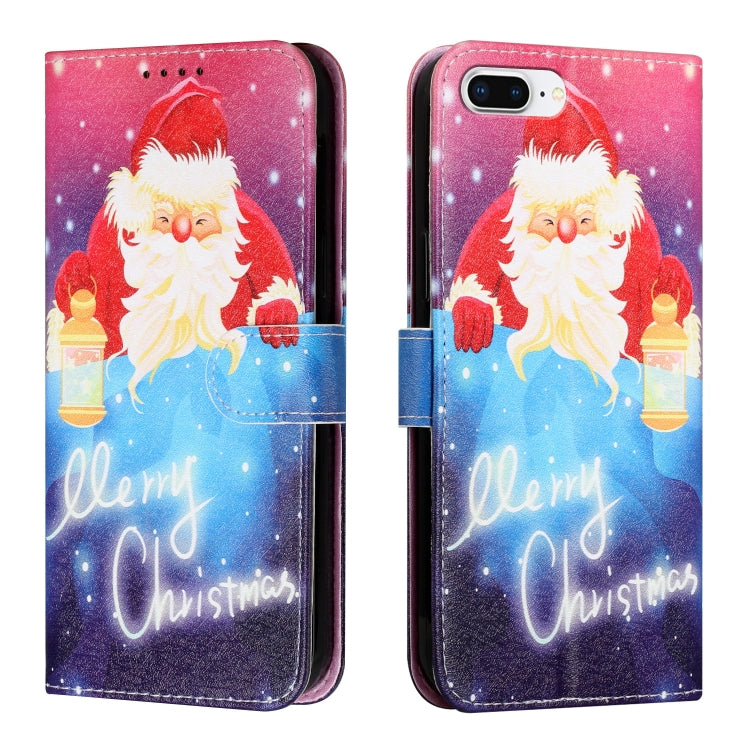 Silk Texture Christmas Painted Pattern Horizontal Flip Leather Case with Holder & Card Slots & Wallet & Photo Frame For iPhone 7 Plus / 8 Plus / 6s Plus / 6 Plus