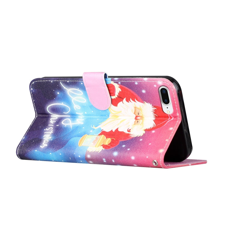 Silk Texture Christmas Painted Pattern Horizontal Flip Leather Case with Holder & Card Slots & Wallet & Photo Frame For iPhone 7 Plus / 8 Plus / 6s Plus / 6 Plus
