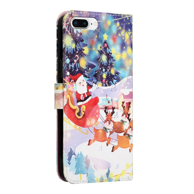 Silk Texture Christmas Painted Pattern Horizontal Flip Leather Case with Holder & Card Slots & Wallet & Photo Frame For iPhone 7 Plus / 8 Plus / 6s Plus / 6 Plus