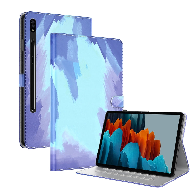 For Samsung Galaxy Tab S8+ / Tab S8 Plus /  Tab S7 FE / Tab S7+ 12.4 inch T970 / T976B Voltage Watercolor Pattern Skin Feel Magnetic Horizontal Flip PU Leather Case with Holder & Card Slots & Photo Frame