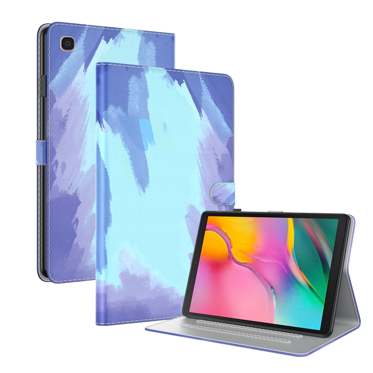 For Samsung Galaxy Tab A 10.1 2019 T515 / T510 Voltage Watercolor Pattern Skin Feel Magnetic Horizontal Flip PU Leather Case with Holder & Card Slots & Photo Frame
