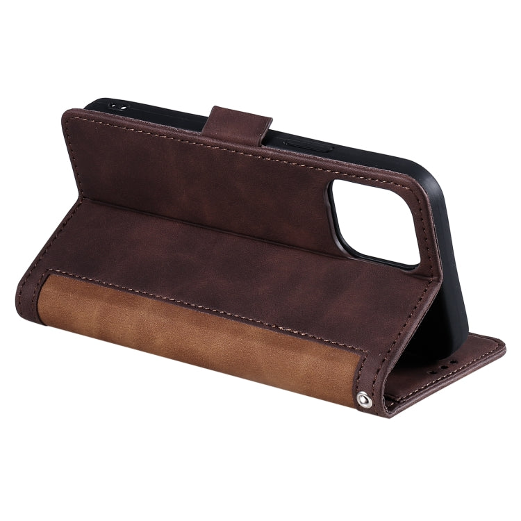 For iPhone 13 Retro Splicing Horizontal Flip Leather Case with Card Slots & Holder & Wallet