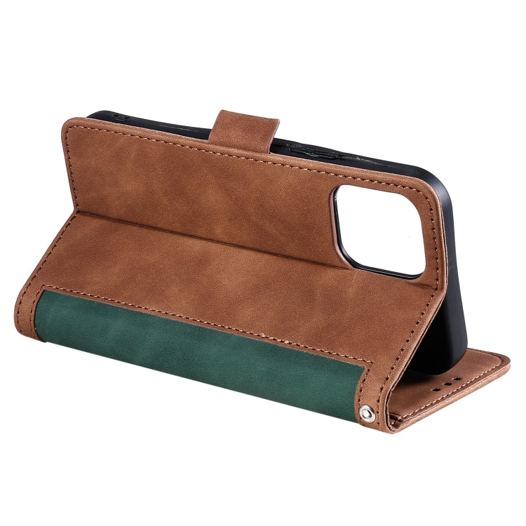 For iPhone 13 Retro Splicing Horizontal Flip Leather Case with Card Slots & Holder & Wallet