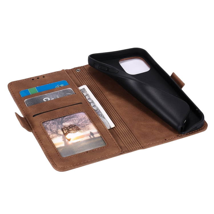 For iPhone 13 Pro Max Retro Splicing Horizontal Flip Leather Case with Card Slots & Holder & Wallet