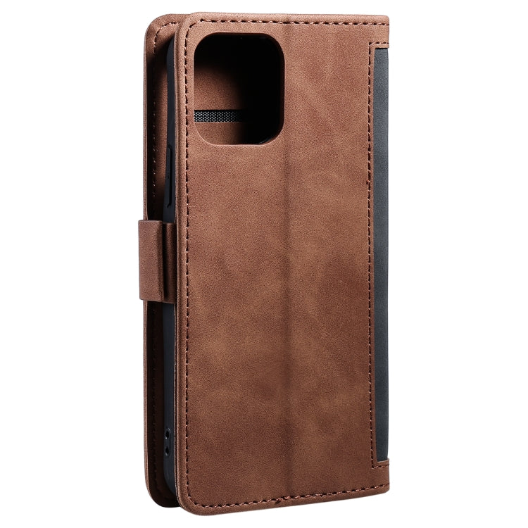 For iPhone 13 Pro Max Retro Splicing Horizontal Flip Leather Case with Card Slots & Holder & Wallet