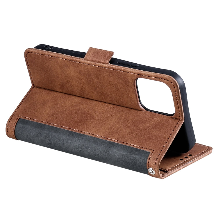 For iPhone 13 Pro Max Retro Splicing Horizontal Flip Leather Case with Card Slots & Holder & Wallet