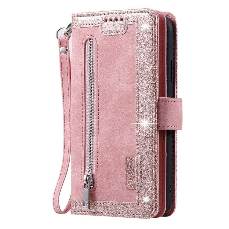 For iPhone 13 Nine Card Zipper Bag Horizontal Flip Leather Case With Holder & Card Slots & Photo Frame & Wallet