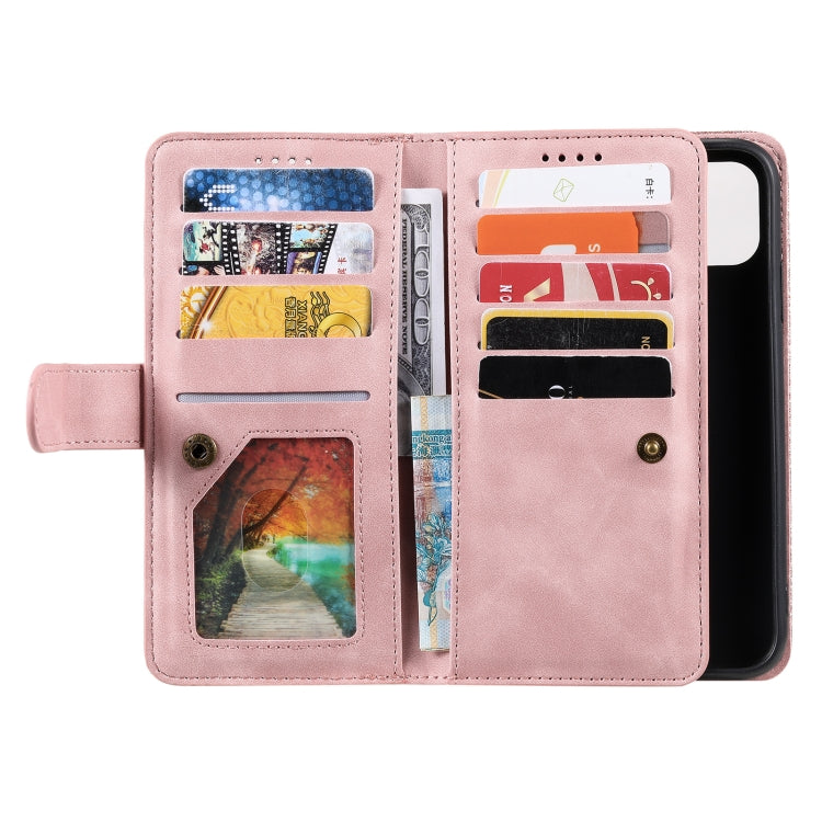 For iPhone 13 mini Nine Card Zipper Bag Horizontal Flip Leather Case With Holder & Card Slots & Photo Frame & Wallet