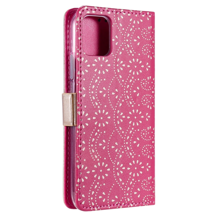 For iPhone 13 Pro Max Lace Pattern Double Button Zipper Horizontal Flip Leather Case with Holder & Card Slots & Wallet