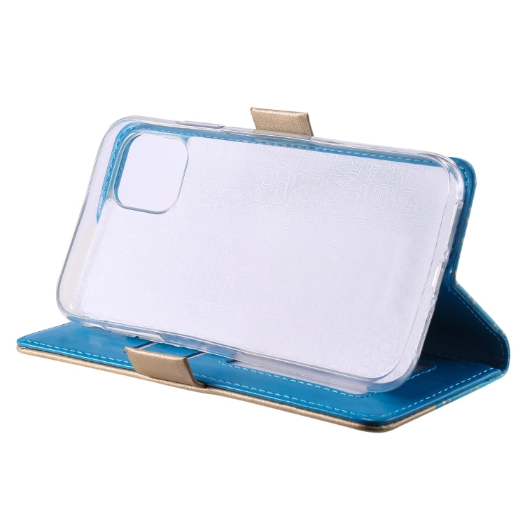 For iPhone 13 Pro Max Lace Pattern Double Button Zipper Horizontal Flip Leather Case with Holder & Card Slots & Wallet