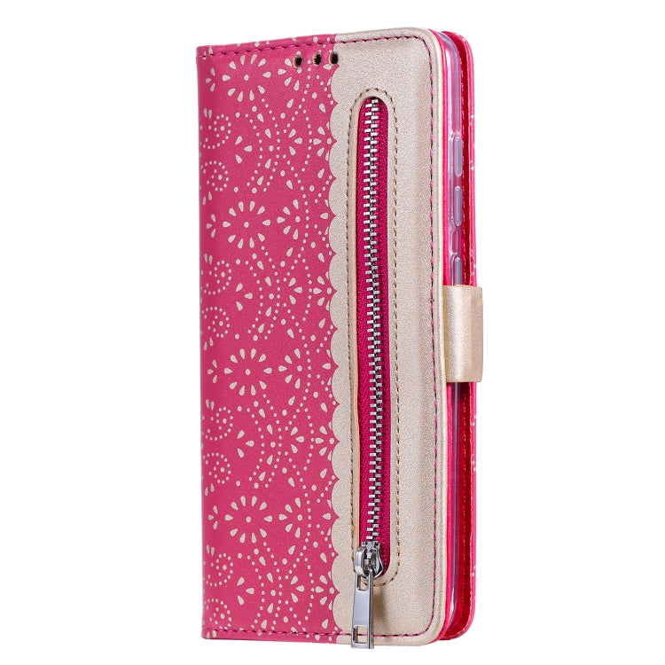 For iPhone 13 Pro Lace Pattern Double Button Zipper Horizontal Flip Leather Case with Holder & Card Slots & Wallet