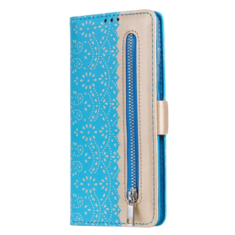 For iPhone 13 Pro Lace Pattern Double Button Zipper Horizontal Flip Leather Case with Holder & Card Slots & Wallet
