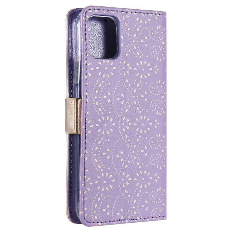 For iPhone 13 Lace Pattern Double Button Zipper Horizontal Flip Leather Case with Holder & Card Slots & Wallet