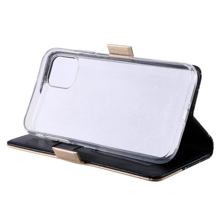 For iPhone 13 Lace Pattern Double Button Zipper Horizontal Flip Leather Case with Holder & Card Slots & Wallet