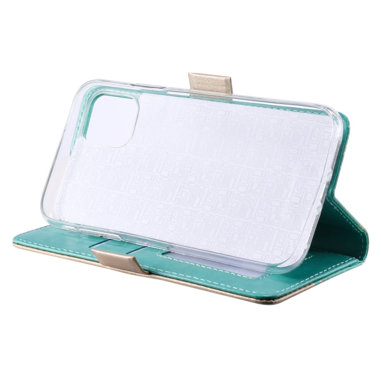 For iPhone 13 Lace Pattern Double Button Zipper Horizontal Flip Leather Case with Holder & Card Slots & Wallet