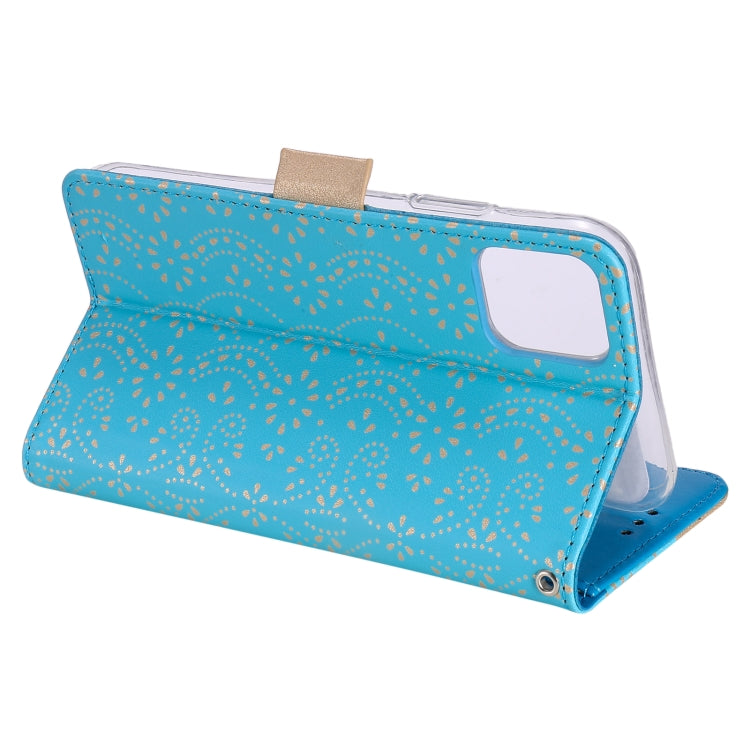 For iPhone 13 mini Lace Pattern Double Button Zipper Horizontal Flip Leather Case with Holder & Card Slots & Wallet
