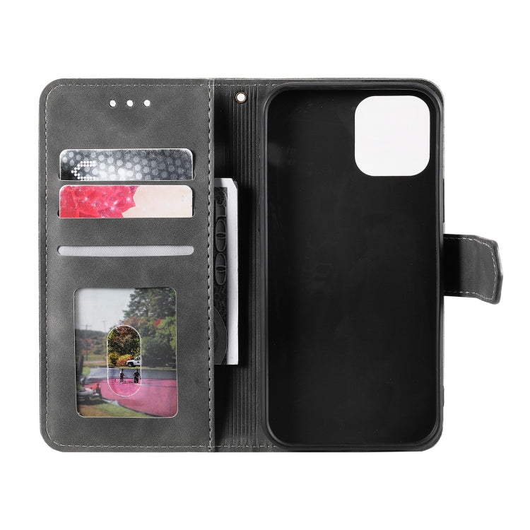 For iPhone 13 Stitching Calf Texture Horizontal Flip Leather Case with Holder & Card Slots & Wallet
