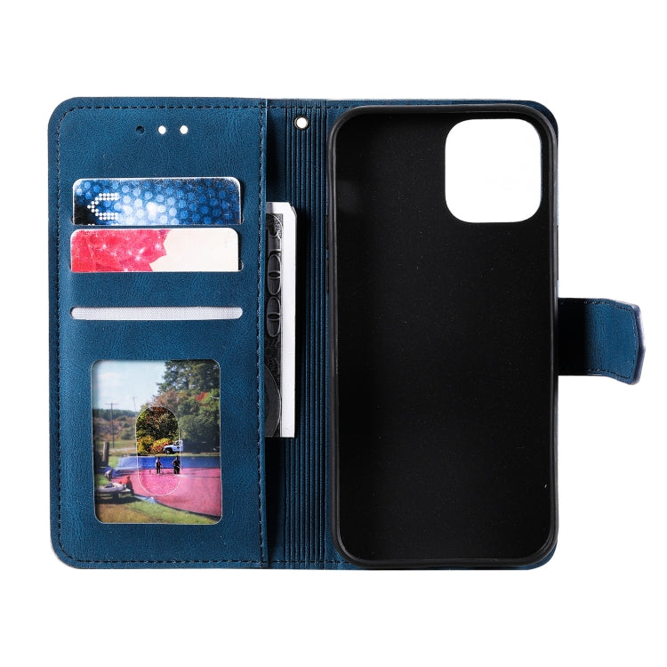 For iPhone 13 mini Stitching Calf Texture Horizontal Flip Leather Case with Holder & Card Slots & Wallet