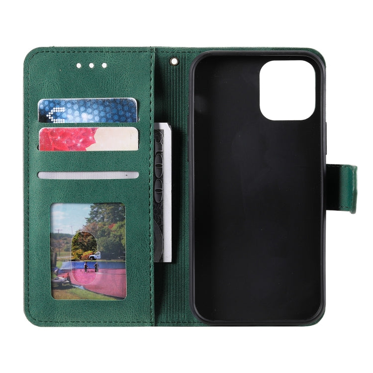 For iPhone 13 mini Stitching Calf Texture Horizontal Flip Leather Case with Holder & Card Slots & Wallet