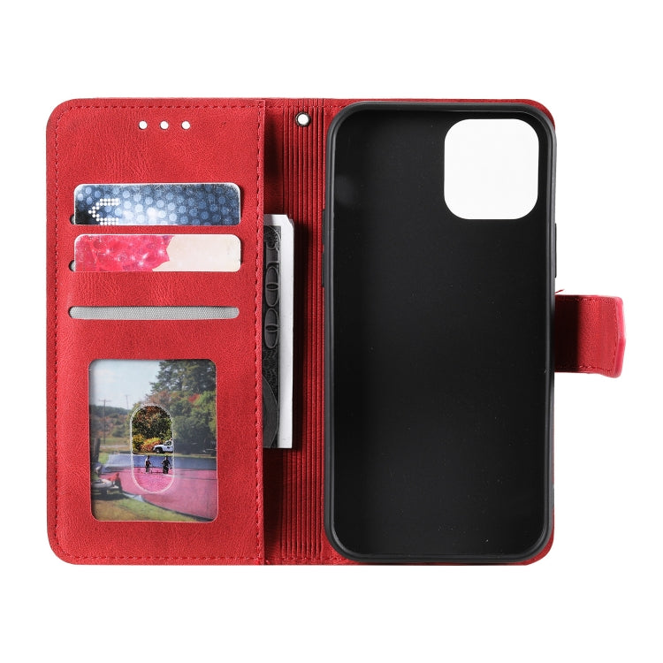 For iPhone 13 mini Stitching Calf Texture Horizontal Flip Leather Case with Holder & Card Slots & Wallet