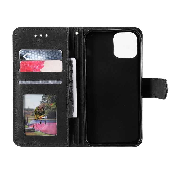 For iPhone 13 mini Stitching Calf Texture Horizontal Flip Leather Case with Holder & Card Slots & Wallet