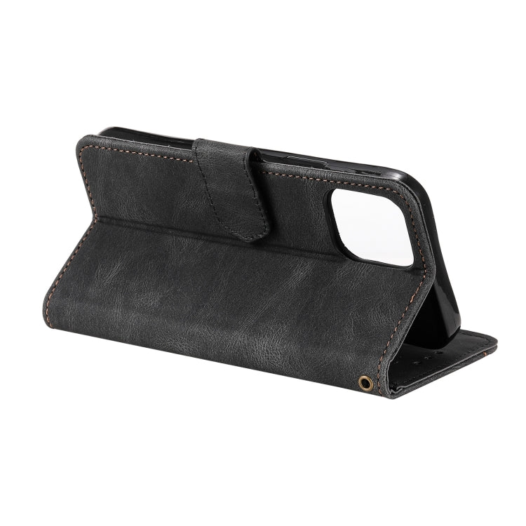 For iPhone 13 mini Stitching Calf Texture Horizontal Flip Leather Case with Holder & Card Slots & Wallet
