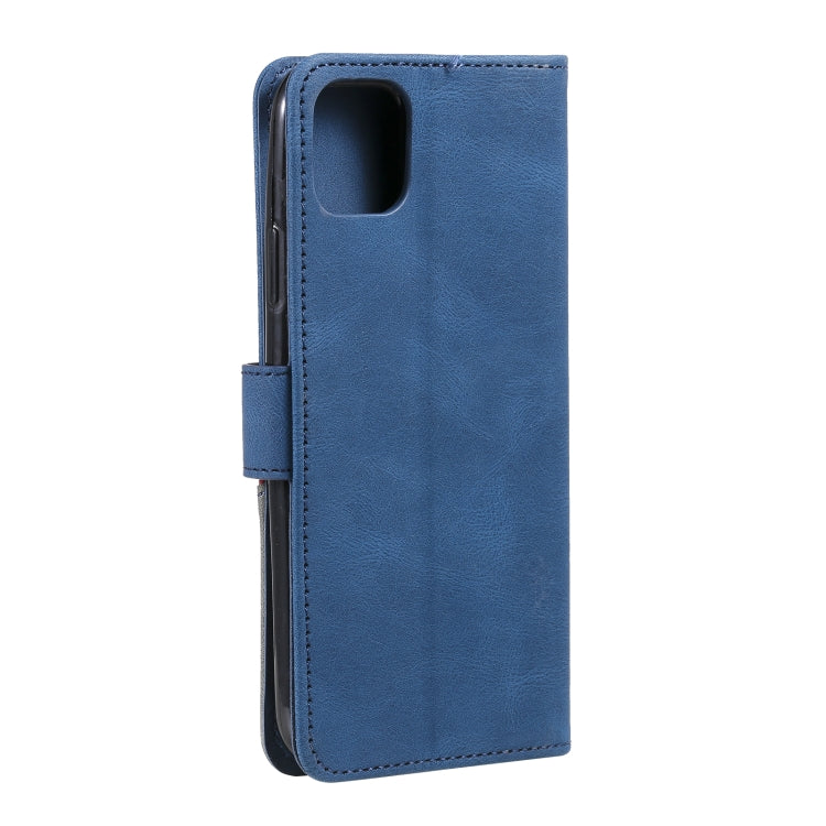 For iPhone 13 Three-color Stitching Calf Texture Horizontal Flip Leather Case with Holder & Card Slots & Wallet