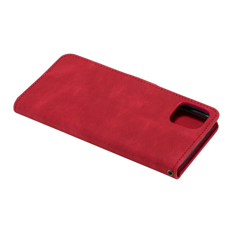 For iPhone 13 mini Three-color Stitching Calf Texture Horizontal Flip Leather Case with Holder & Card Slots & Wallet