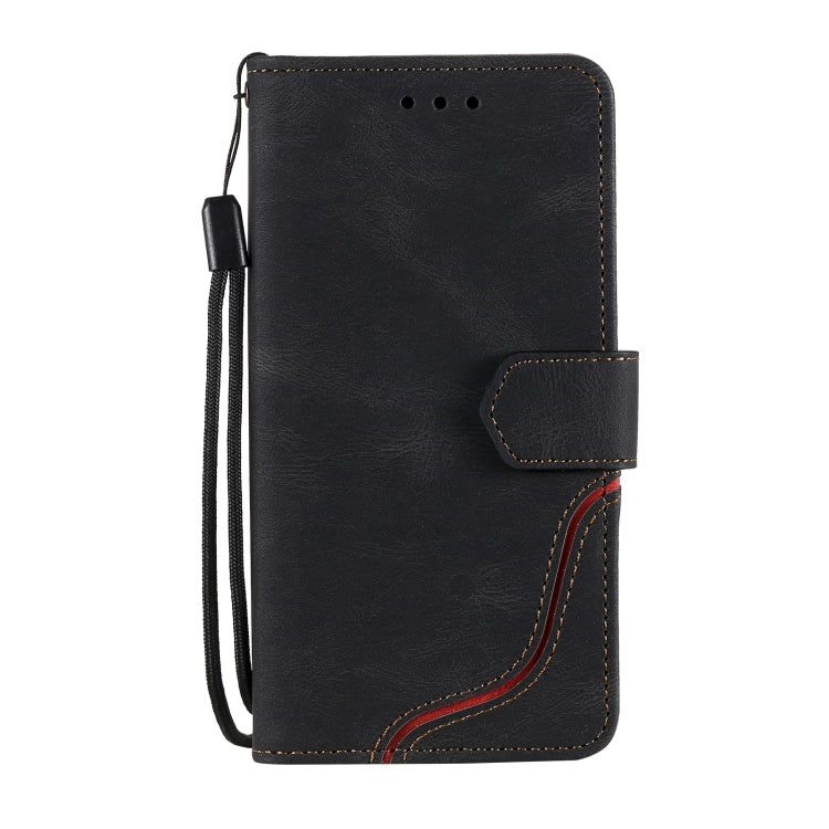 For iPhone 13 mini Three-color Stitching Calf Texture Horizontal Flip Leather Case with Holder & Card Slots & Wallet