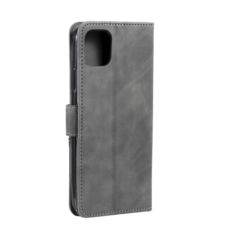 For iPhone 13 mini Three-color Stitching Calf Texture Horizontal Flip Leather Case with Holder & Card Slots & Wallet