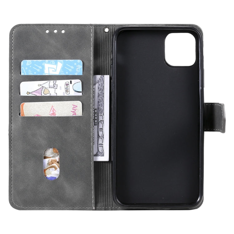 For iPhone 13 mini Three-color Stitching Calf Texture Horizontal Flip Leather Case with Holder & Card Slots & Wallet