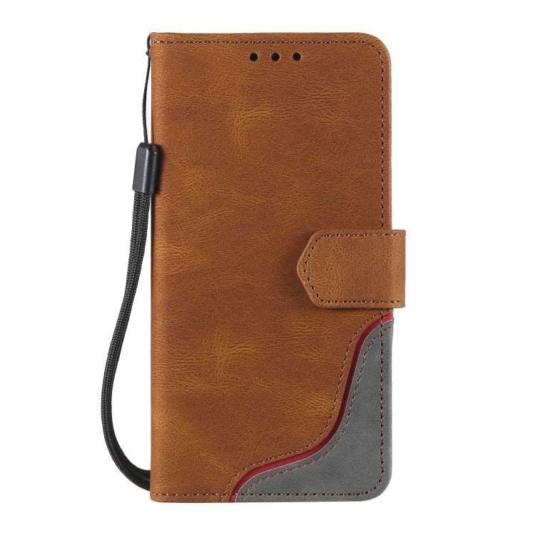 For iPhone 13 mini Three-color Stitching Calf Texture Horizontal Flip Leather Case with Holder & Card Slots & Wallet