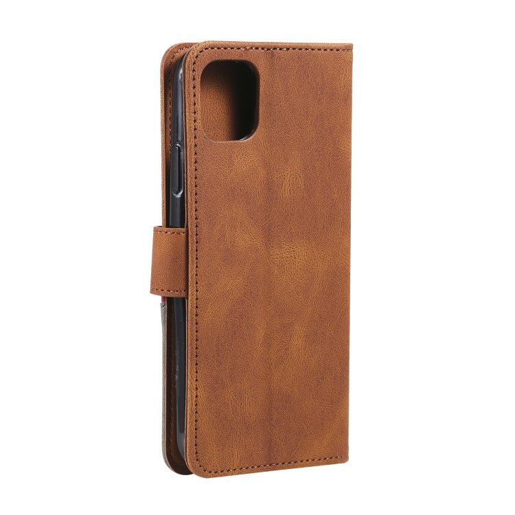 For iPhone 13 mini Three-color Stitching Calf Texture Horizontal Flip Leather Case with Holder & Card Slots & Wallet