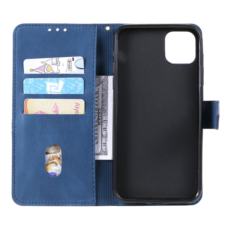 For iPhone 13 Pro Three-color Stitching Calf Texture Horizontal Flip Leather Case with Holder & Card Slots & Wallet