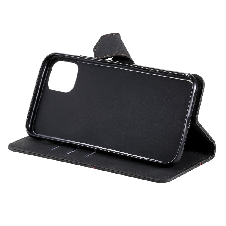 For iPhone 13 Pro Max Three-color Stitching Calf Texture Horizontal Flip Leather Case with Holder & Card Slots & Wallet