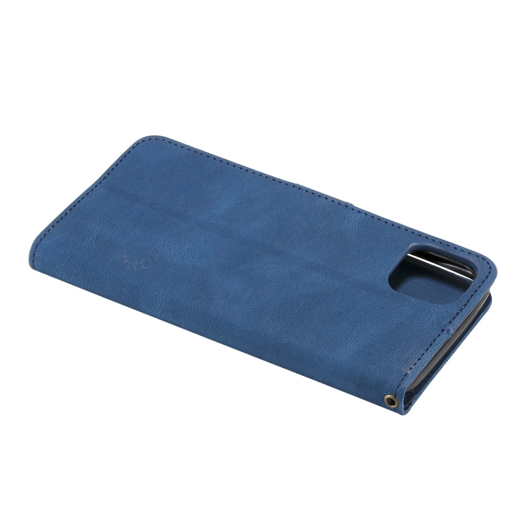 For iPhone 13 Pro Max Three-color Stitching Calf Texture Horizontal Flip Leather Case with Holder & Card Slots & Wallet