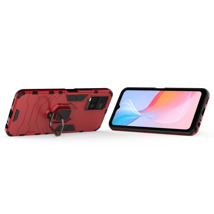 For vivo Y21 Shockproof PC + TPU Protective Case with Magnetic Ring Holder