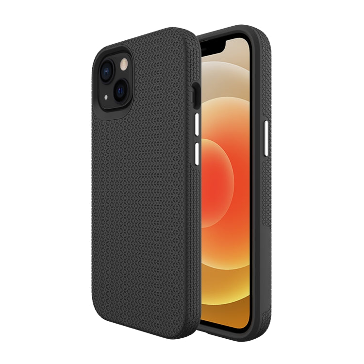 For iPhone 13 Triangle Armor Texture TPU + PC Case