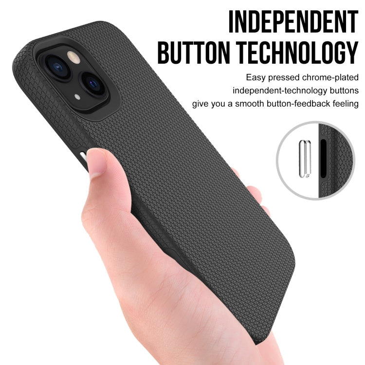 For iPhone 13 Triangle Armor Texture TPU + PC Case