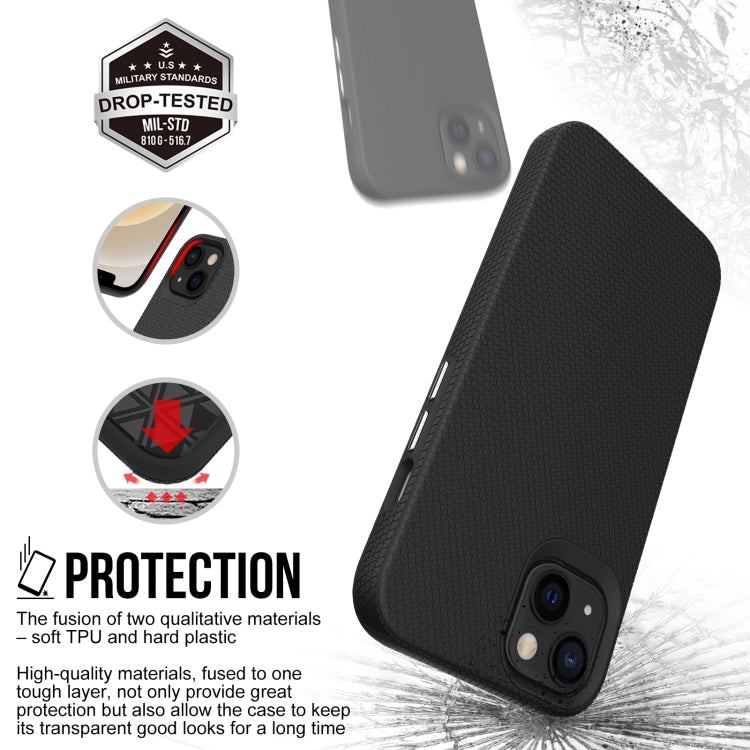 For iPhone 13 Triangle Armor Texture TPU + PC Case