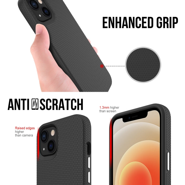 For iPhone 13 Triangle Armor Texture TPU + PC Case