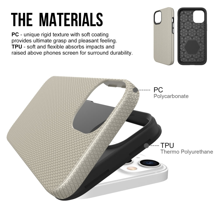 For iPhone 13 Triangle Armor Texture TPU + PC Case