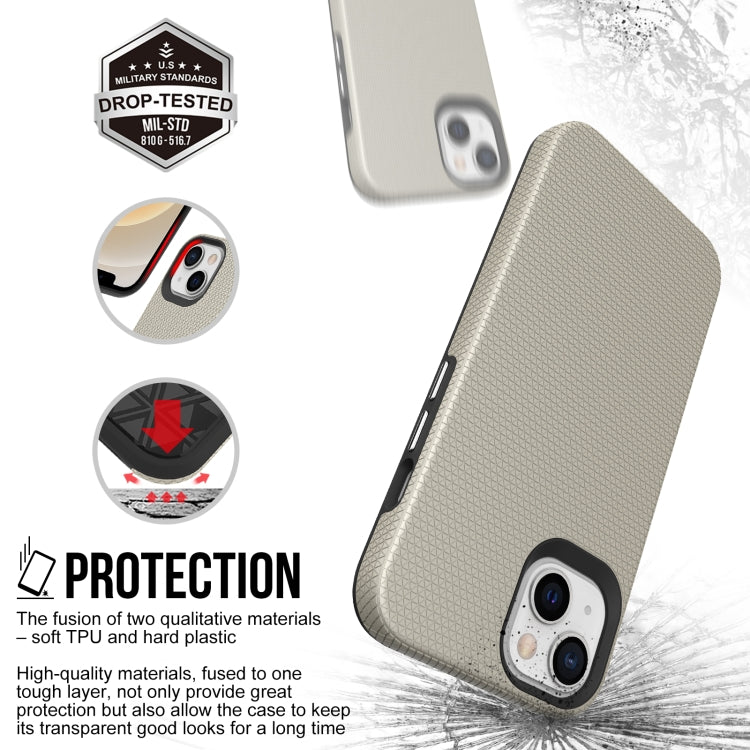 For iPhone 13 Triangle Armor Texture TPU + PC Case